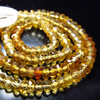 AAA QUALITY - SHADED CITRIN MICRO FACETED RONDELLES - NICE QUALITY OF STRAND 14 INCHES 3.5MM
